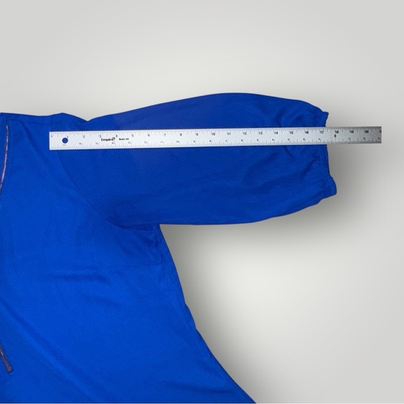 CITY CHIC Sexy Fling Elbow Sleeve Top - Plus 16 (S) Blue - Picture 12 of 13